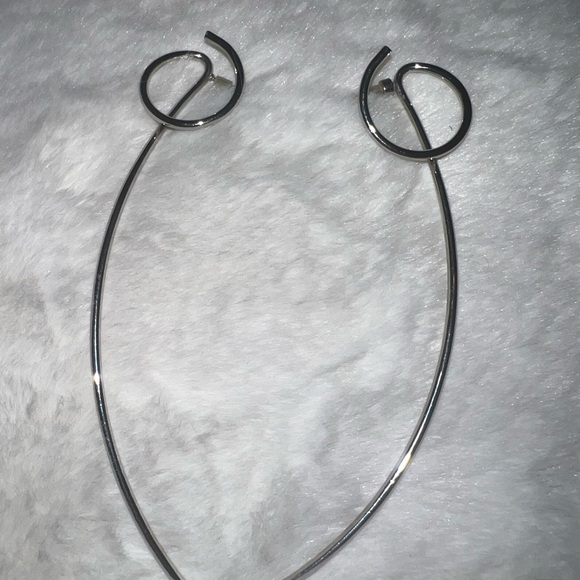 Unique SM Curve Ring Drop Earrings - Picture 2 of 3